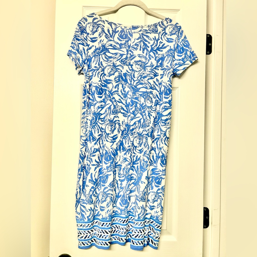 Lilly Pulitzer Blue and White Lobster “On a Roll” Marlowe Dress